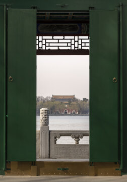 Beijing beihai park ripple CangJie hall gallery overlook China