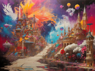 From soft, cotton candy clouds to bold, fiery streaks, let your mind wander and create a world of colorful cloud art
