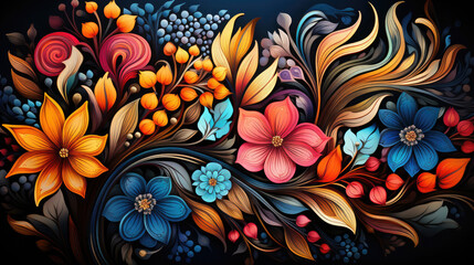 Enchanting Boho Flower Symphony - Generative AI