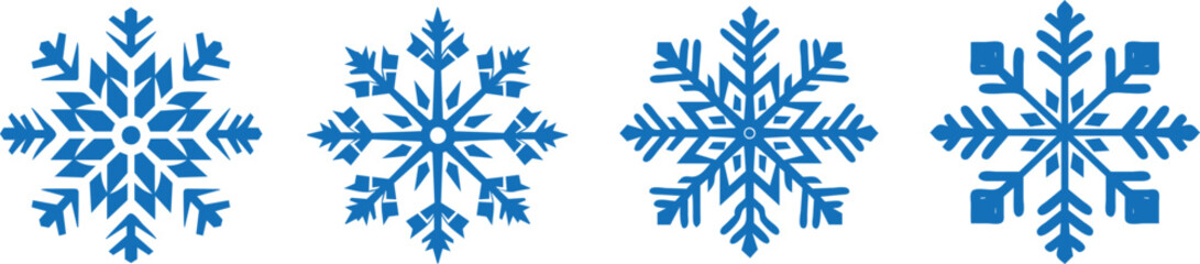 Snowflake vector. Silhouette of snowflakes for winter decoration - obrazy, fototapety, plakaty