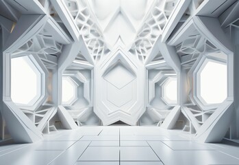 architecture interior, white, abstract. AI Generated