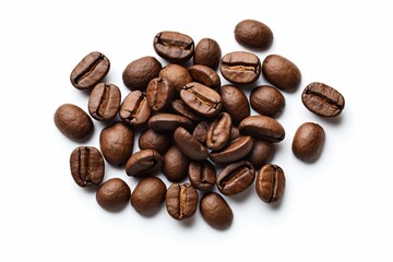 A zoomed-in coffee bean on a white background with a black border around the edges and the lower portion of the beans. Generative AI