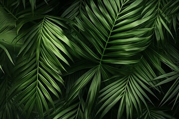 Leaves of palm trees. Generative AI