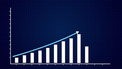 business graph, finance background with motion graph, chart bars and financial information.