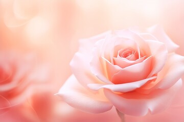 Rose flower background, closeup with soft focus, blurred background