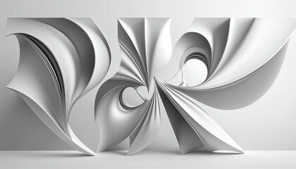 Sophisticated abstract shapes in gray on a white background