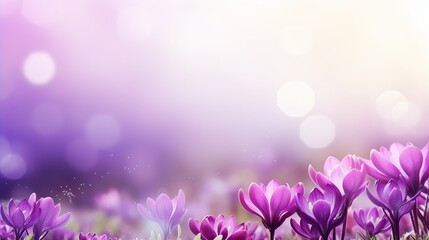 violet flower and nature spring with sunlight background