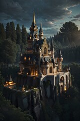Magic castle in medieval era