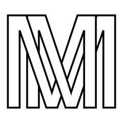 Logo sign mm m icon double letters logotype mm m - obrazy, fototapety, plakaty