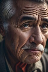 Close up portrait of an elderly man