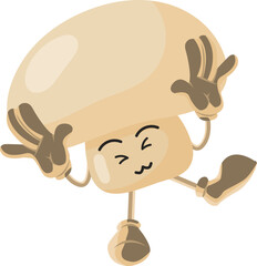 cute vegetable mushroom character icon