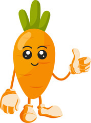 cute vegetable carrot character icon