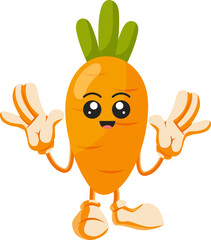 cute vegetable carrot character icon