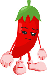 cute vegetable chili character icon