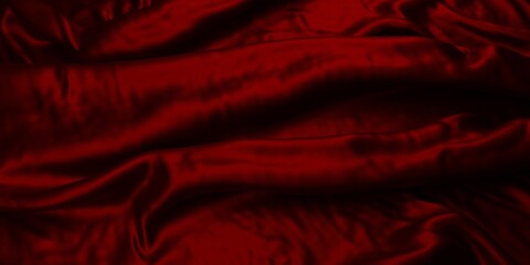 Red satin or silk fabric background. Velvet material