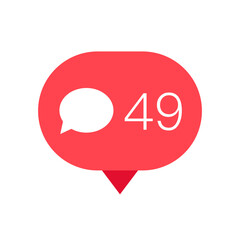 Fototapeta premium Comment button, interface social media, icon social networking notification.