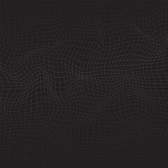 Wavy grid lines background isolated black background