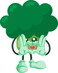 cute vegetable broccoli character icon