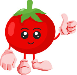 cute vegetable tomato character icon