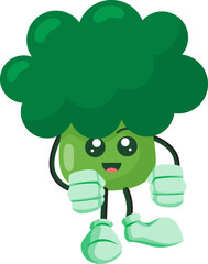 cute vegetable broccoli character icon