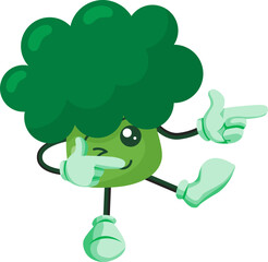 cute vegetable broccoli character icon
