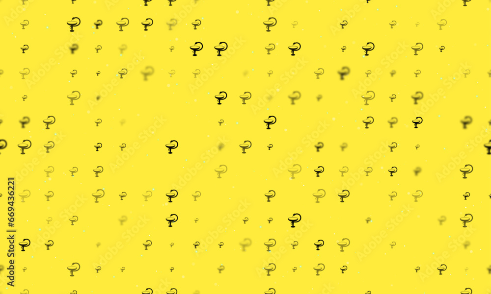 Poster seamless background pattern of evenly spaced black medicine symbols of different sizes and opacity. 