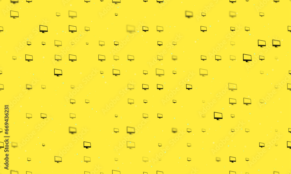 Aufkleber seamless background pattern of evenly spaced black monoblock symbols of different sizes and opacity.