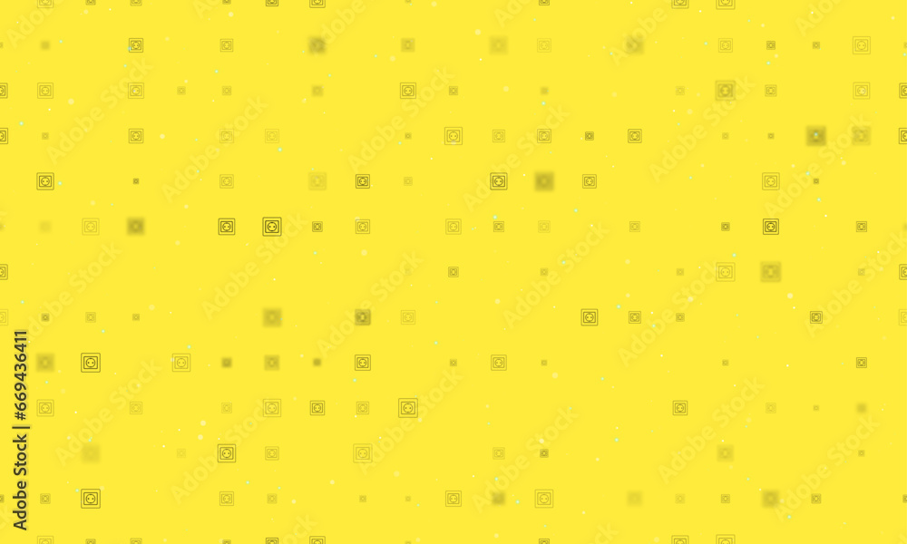 Poster seamless background pattern of evenly spaced black power socket symbols of different sizes and opaci