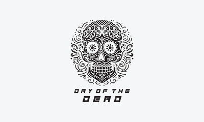 Day of the dead vector, logo, icon, illustration design