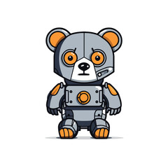 artoon bear robot toy graphic vector illustration