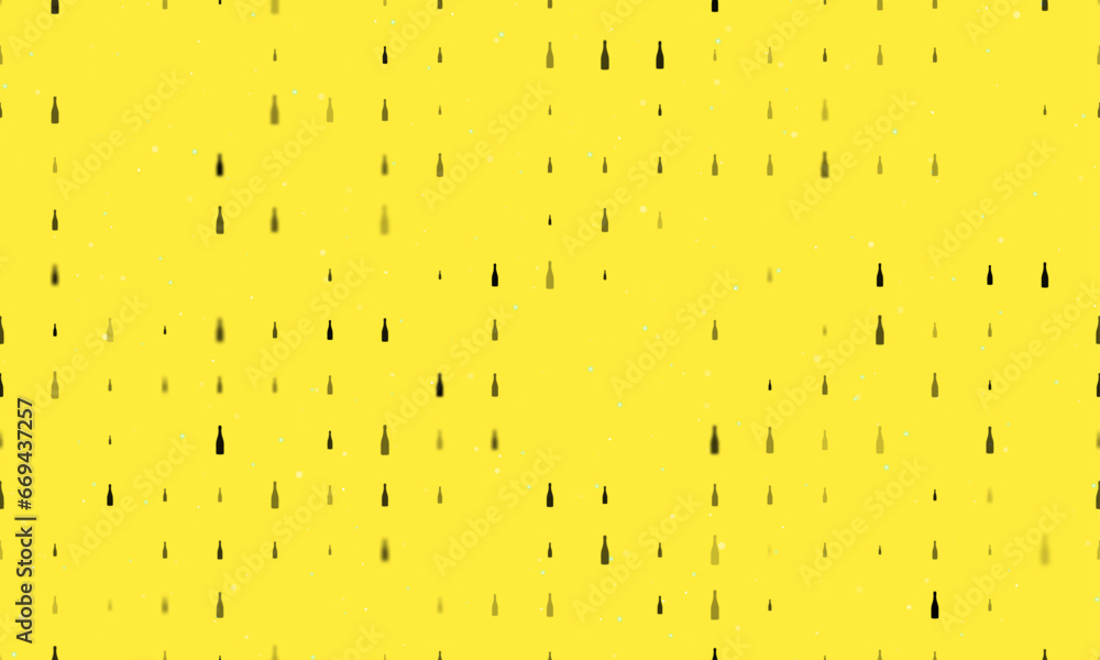 Poster seamless background pattern of evenly spaced black champagne symbols of different sizes and opacity.