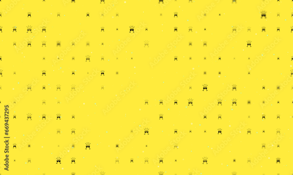 Poster seamless background pattern of evenly spaced black champagne toast symbols of different sizes and op