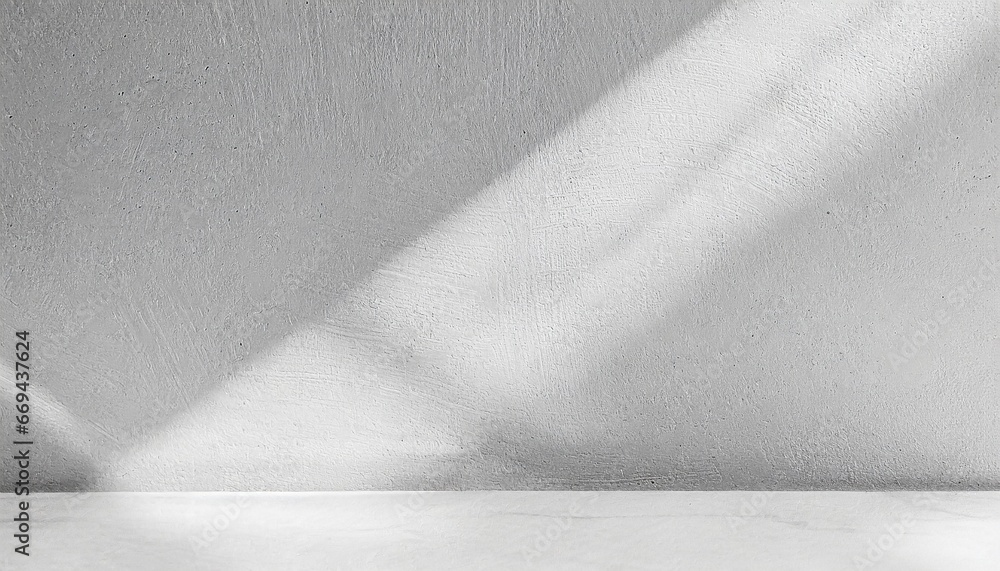 Poster gray background to present the product with shadows and light from the window