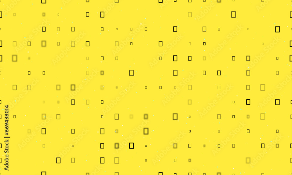 Poster seamless background pattern of evenly spaced black photo frame symbols of different sizes and opacit