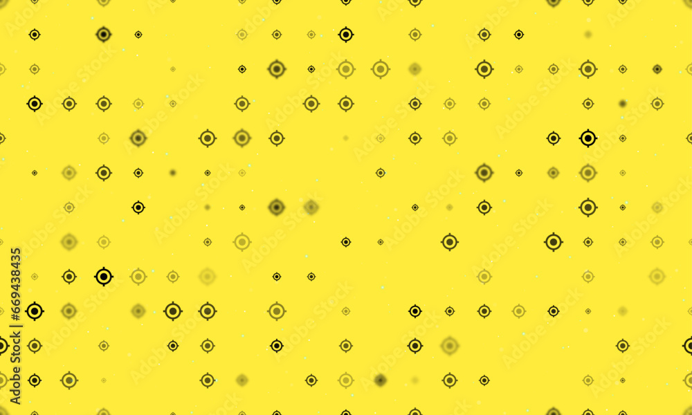 Poster seamless background pattern of evenly spaced black crosshair symbols of different sizes and opacity.