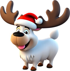Obraz premium A Santa Claus's reindeer clipart for decoration. 