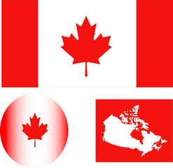 Canada Flag Three different types in SVG format