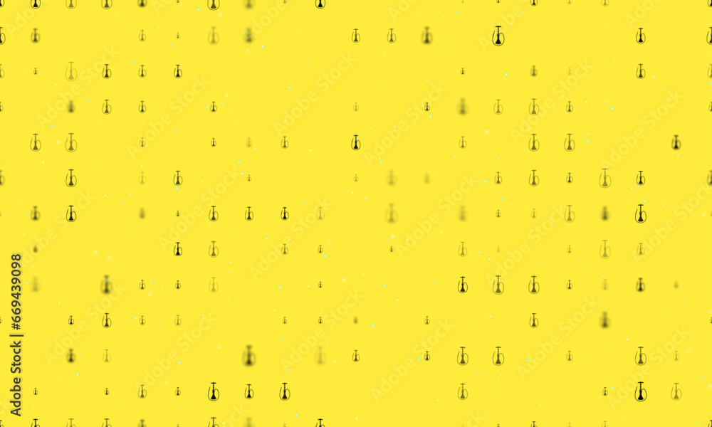 Poster seamless background pattern of evenly spaced black hookah symbols of different sizes and opacity. ve