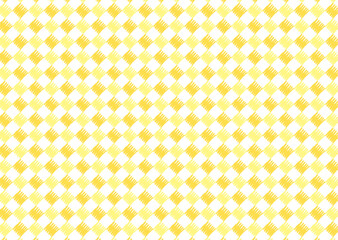 クレヨンタッチ ひし形 ドット 市松模様 シームレスパターン/黄色