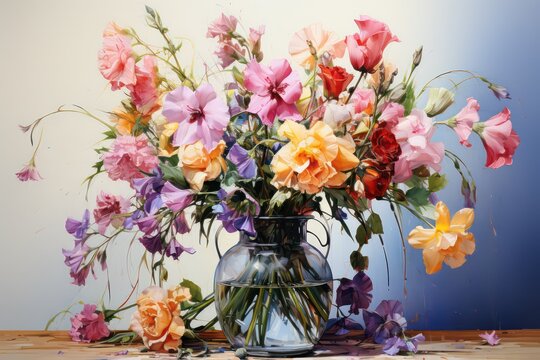 bouquet of flowers in vase