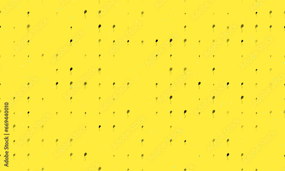 Poster seamless background pattern of evenly spaced black balloon symbols of different sizes and opacity. v