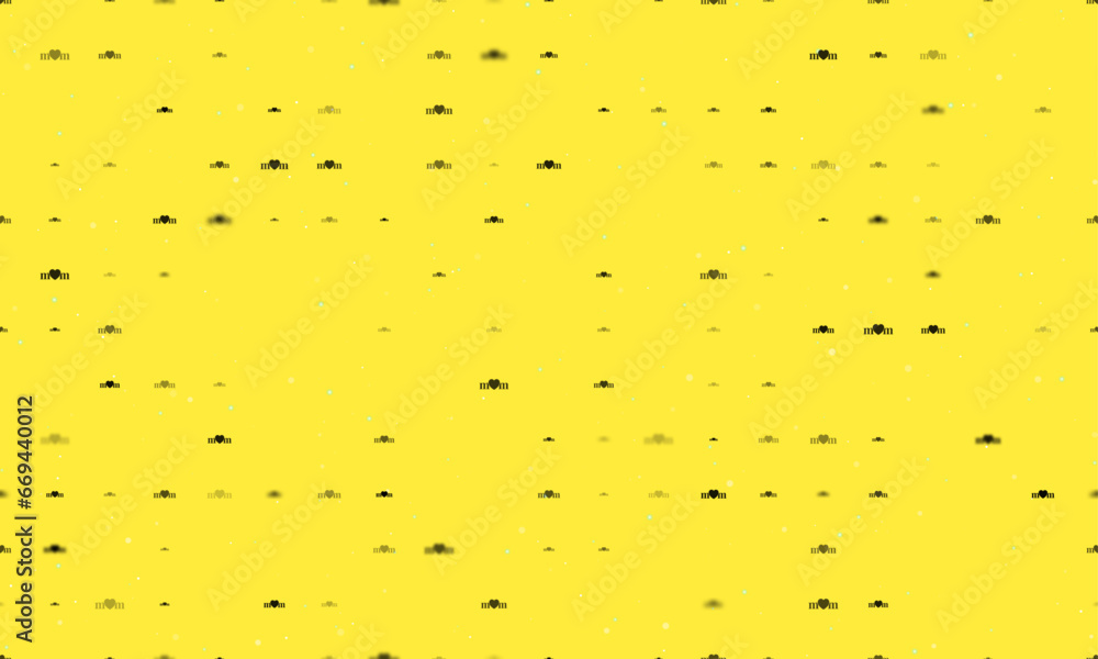 Poster seamless background pattern of evenly spaced black mother's day symbols of different sizes and opaci