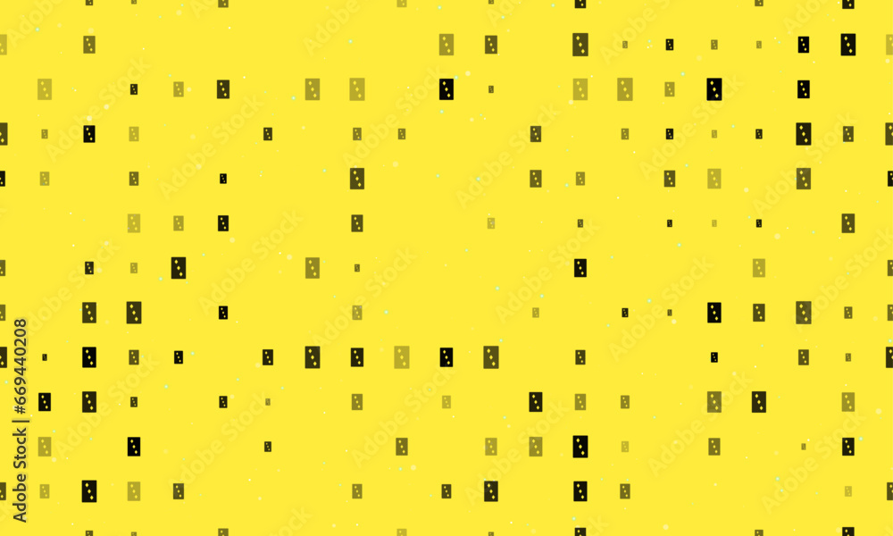 Aufkleber seamless background pattern of evenly spaced black three of diamonds playing cards of different size