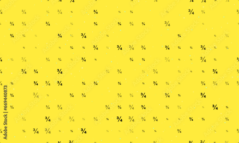 Poster seamless background pattern of evenly spaced black three quarters symbols of different sizes and opa