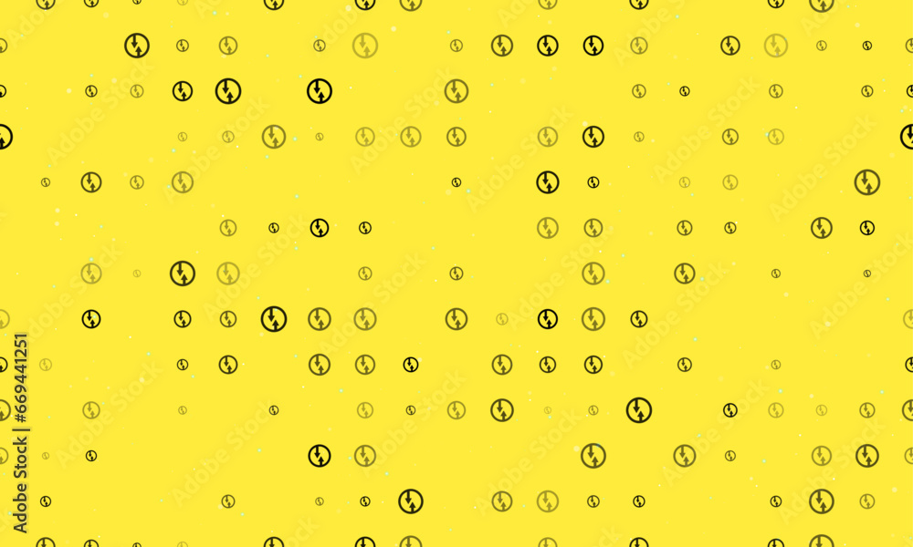 Poster seamless background pattern of evenly spaced black advantage of oncoming traffic signs of different 