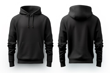 blank black male long sleeve hoodie for design mock up