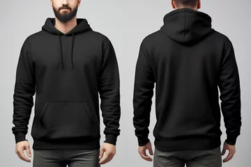Foto op Plexiglas blank black male long sleeve hoodie for design mock up © charnsitr