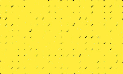 Seamless background pattern of evenly spaced black up arrows of different sizes and opacity. Vector illustration on yellow background with stars