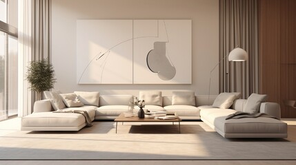 The room interior boasts a contemporary aesthetic with clean lines and a neutral color palette.