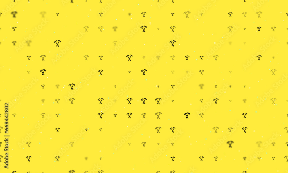 Poster seamless background pattern of evenly spaced black crossed axes symbols of different sizes and opaci